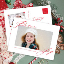 Peace And Joy書道モダン赤い台本の写真