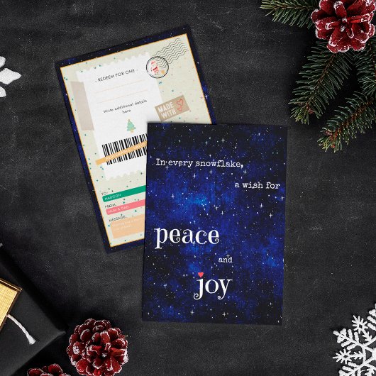 Peace and Joy Christmas Ticket Family Gift Coupon