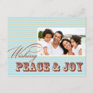 Peace and Joy Holidayフォトポストカード シーズンポストカード
