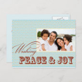 Peace and Joy Holidayフォトポストカード シーズンポストカード (正面/裏面)
