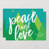 Peace and Loveクリスマスカード、ホリデーカード シーズンカード (正面/裏面)
