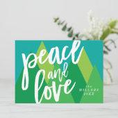 Peace and Loveクリスマスカード、ホリデーカード シーズンカード (スタンド正面)
