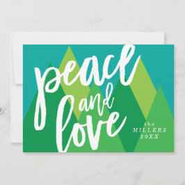 Peace and Loveクリスマスカード、ホリデーカード シーズンカード