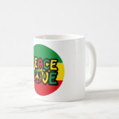 PEACE and LOVE,レゲエスタイル コーヒーマグカップ (正面右)