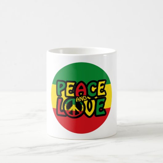 PEACE and LOVE,レゲエスタイル コーヒーマグカップ (中央)