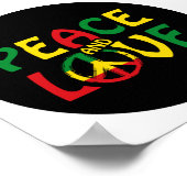 PEACE and LOVE,レゲエスタイル ポスター (角)