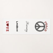 Peace and Love Black/White Yoga Mat ヨガマット (正面(横))