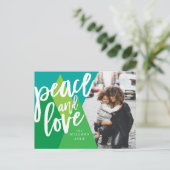 Peace and Love Bright Christmas Photo card シーズンポストカード (スタンド正面)
