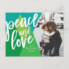 Peace and Love Bright Christmas Photo card シーズンポストカード