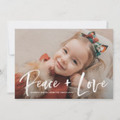 Peace and Love Brushレタリング写真 シーズンカード (正面)