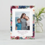 Peace and Love Burgundy and Navyのフローラ写真 シーズンカード (スタンド正面)