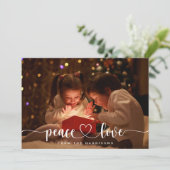 Peace and Love Christmas Holiday Photo Card シーズンカード (スタンド正面)