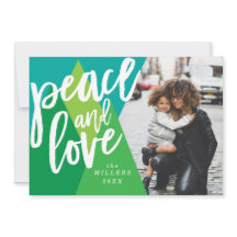 Peace and Love Christmas Photo Card, Holiday Card