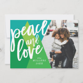 Peace and Love Christmas Photo Card, Holiday Card シーズンカード