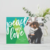 Peace and Love Christmas Photo Card, Holiday Card シーズンカード (スタンド正面)