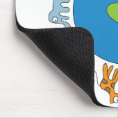 Peace And Love Cute Cartoon Animals of The World マウスパッド (コーナー)