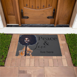 PEACE AND LOVE DOORMAT ドアマット