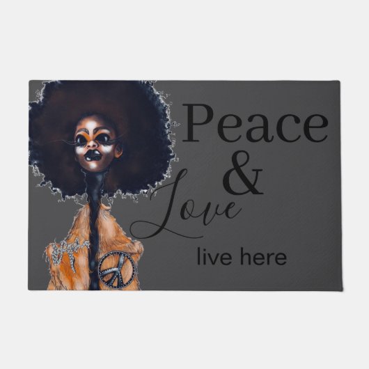 PEACE AND LOVE DOORMAT ドアマット (正面)