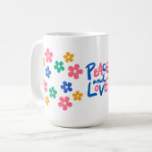 Peace and Love Floral Mug コーヒーマグカップ (正面左)