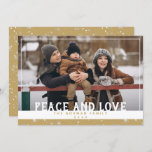 Peace and Love Goldenrod Winter Greeting Photo シーズンカード<br><div class="desc">Peace and Love Goldenrod Winter Greeting Photo Holiday Card</div>