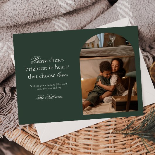 Peace and Love Holiday Photo Announcement シーズンカード