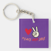 Peace and Love Keychain | Heart and Peace Sign キーホルダー (正面)