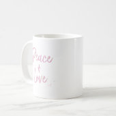 PEace-and-Love-Pink コーヒーマグカップ (正面左)