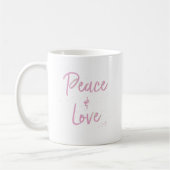 PEace-and-Love-Pink コーヒーマグカップ (左)
