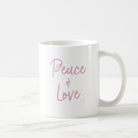 PEace-and-Love-Pink コーヒーマグカップ (右)