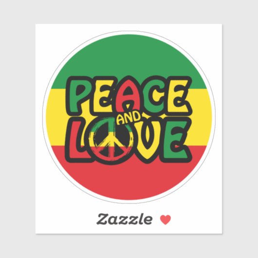 PEACE and LOVE, reggae style シール (シート)