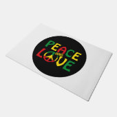 PEACE and LOVE, reggae style ドアマット (アングル)
