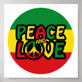 PEACE and LOVE, reggae style ポスター (正面)