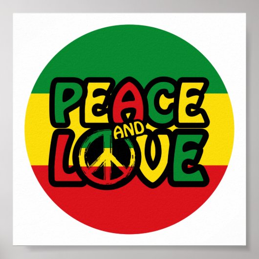 PEACE and LOVE, reggae style ポスター (正面)