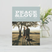 Peace and love retro holidayフォトカード シーズンカード (スタンド正面)