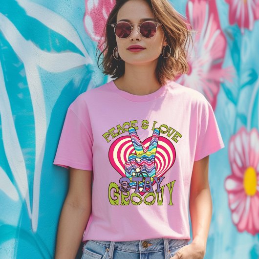 Peace and Love Stay Groovy T-Shirt Tシャツ