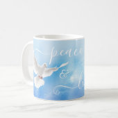 Peace and Love White Dove Mug コーヒーマグカップ (正面左)
