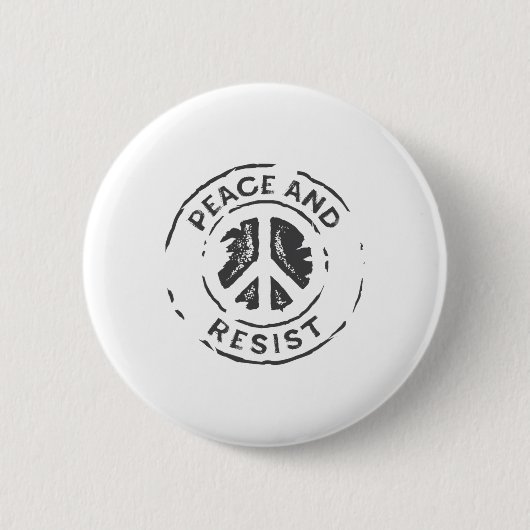 Peace And Reist Shirt – 反トランプ政治目的 缶バッジ (正面)