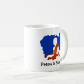 Peace and Serenity Blue Cambodia Map with Mont コーヒーマグカップ (正面右)