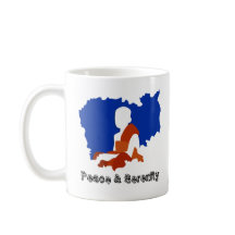 Peace and Serenity Blue Cambodia Map with Mont