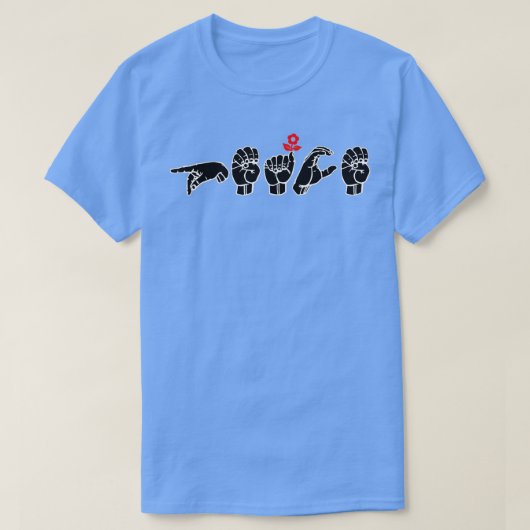 PEACE ASL手話デザイン1 Tシャツ (デザイン正面)