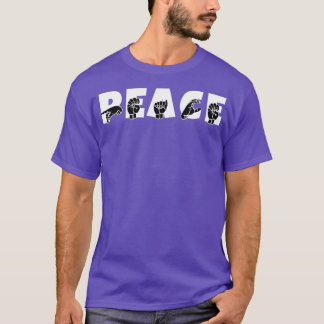 PEACE ASL手話デザイン5 Tシャツ