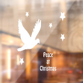 Peace At Christmas With Dove In Flight White Logo ウィンドウサイン (シート2)
