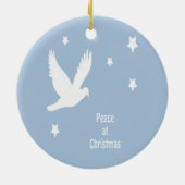 Peace At Christmas With Dove In Flight White Logo セラミックオーナメント (裏面)