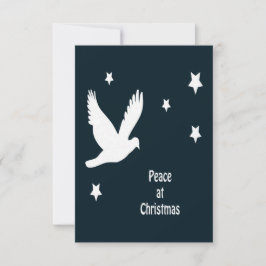 Peace At Christmas With Dove In Flight White Logo 招待状