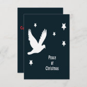 Peace At Christmas With Dove In Flight White Logo 招待状 (正面/裏面)