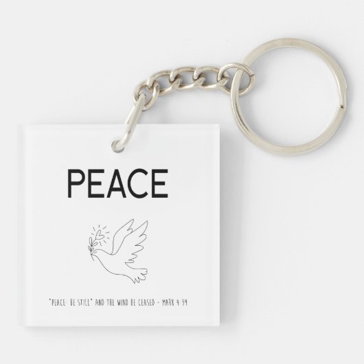 Peace be still bird flying キーホルダー (裏面)