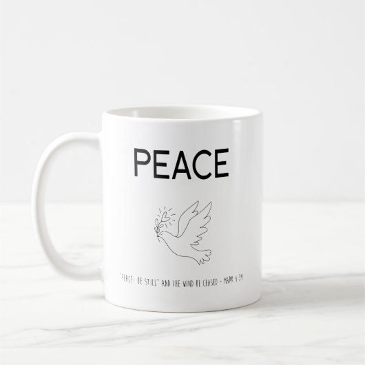 Peace be still bird flying コーヒーマグカップ (左)