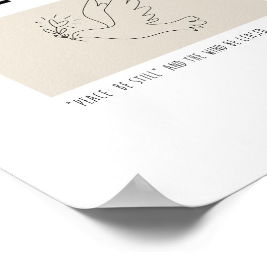 Peace be still bird flying ポスター (角)