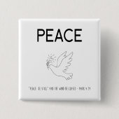 Peace be still bird flying 缶バッジ (正面)