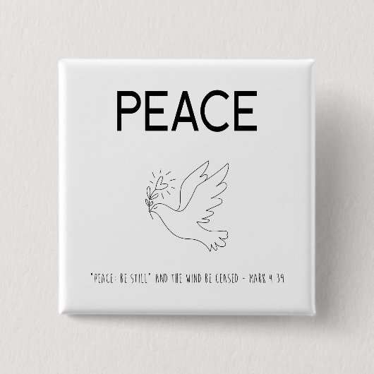 Peace be still bird flying 缶バッジ (正面)